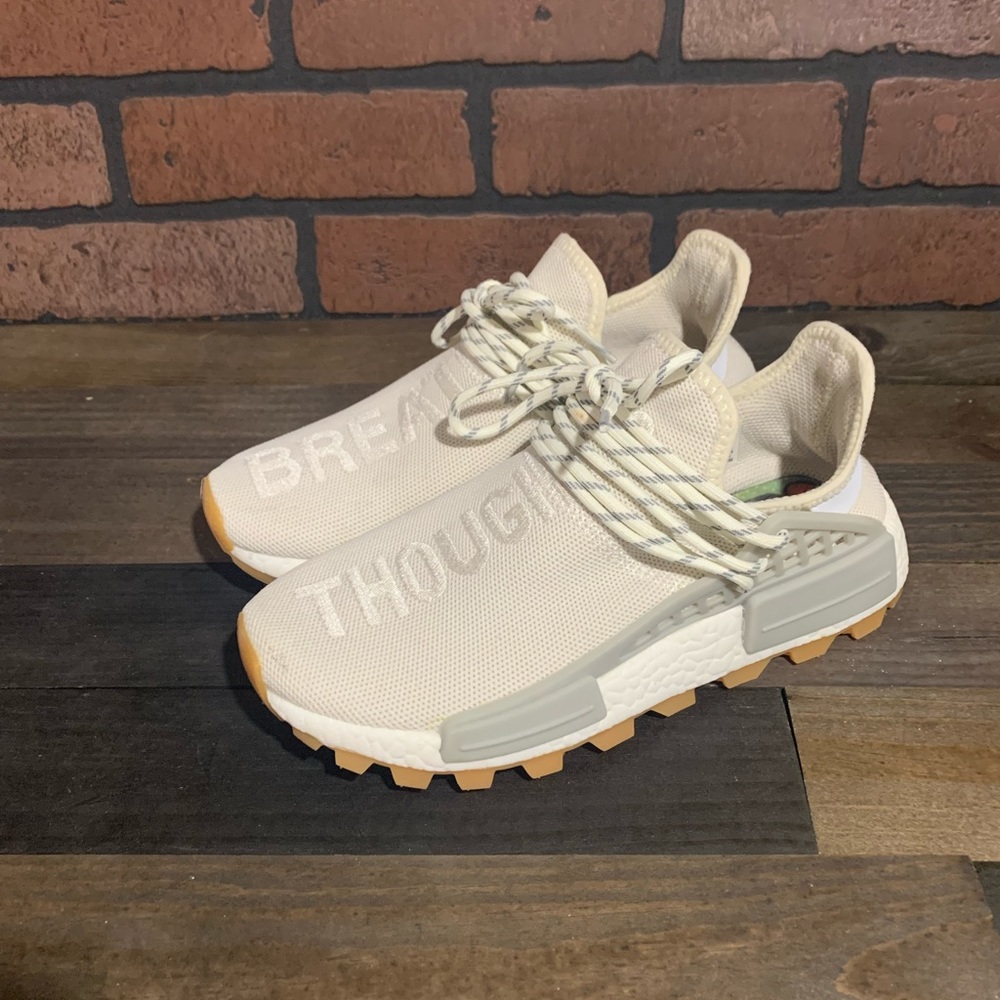 Pharrell Williams HU NMD cream/white size mens 7 or woman’s 8